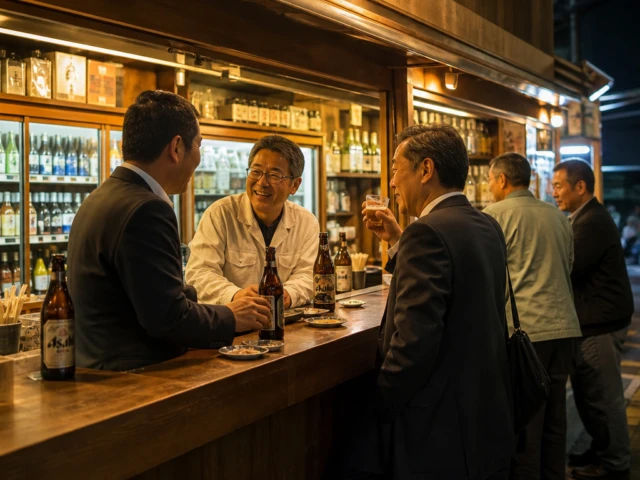酒屋の店先が、街の社交場になる