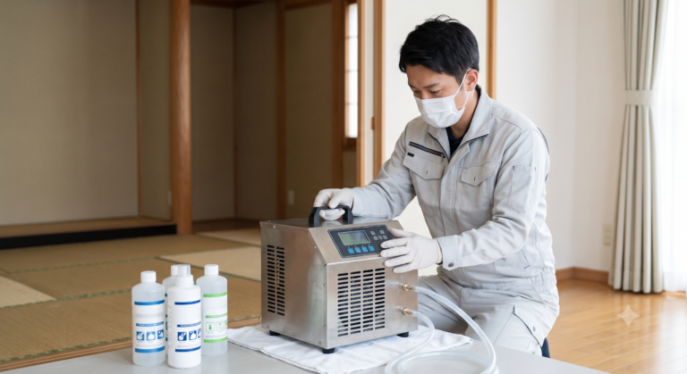 2. 脱臭・消毒の専門機材がある